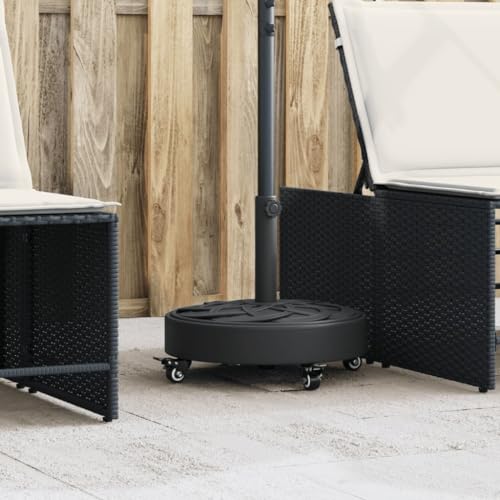 INLIFE Sonnenschirmständer mit Rollen für Ø38/48 mm Mast 27 kg Rund,Heim & Garten,Rasen & Garten,Garten & Balkon,Zubehör für Sonnenschirme & Sonnenschutze,Sonnenschir mständer,Schwarz,28 KG,4007979
