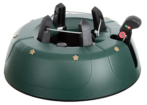 Brandsseller Christbaumständer Weihnachtsbaumständer Tannenbaumständer mit Fußhebeltechnik, EIN-Seil-Technik und Sicherung - Grün