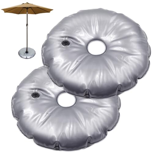 mizikuu 2 Stuck Gewichte Für Sonnenschirmständer, Sandsack Beschwerung Befüllbar 50kg Wasser Schirmständer Gewichtstasche Wasser Umbrella Base Weight Bag Für Schirme Balkon Strand Terrasse
