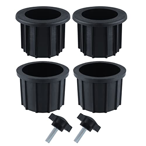 LUTER 2 Sets (6 Stück) Ersatzteile für Sonnenschirmständer, Inklusive 4 Stück Schirmlochring und 2 Stück Handknopfschrauben, Schirmständer-Zubehör für Terrassentisch Balkondecks Hinterhof (Schwarz)