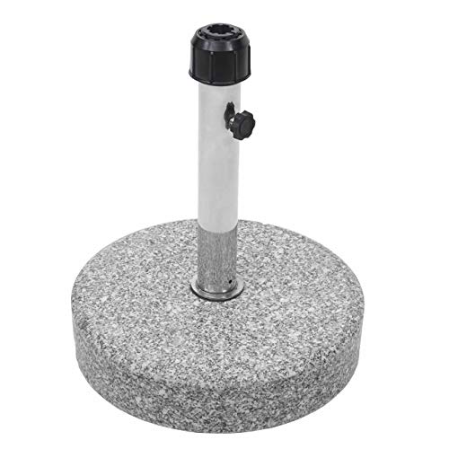 Mendler Sonnenschirmständer HWC-F92, Schirmständer Schirmhalter, Granit - 24kg rund grau