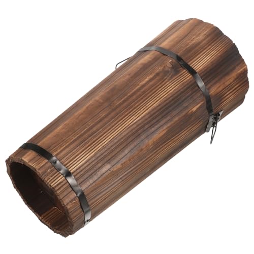 CVUTOVO Regenschirmhalter aus Karbonisiertem Holz Praktischer Schirmständer für Eingangsbereich Platzsparend Vielseitig als Aufbewahrung für Gehstöcke und Magazine Mittelgroß