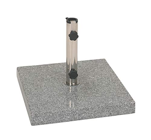 Profiline 40 kg Granit Schirmständer mit Rollen, quadratisch, Edelstahl, 451071