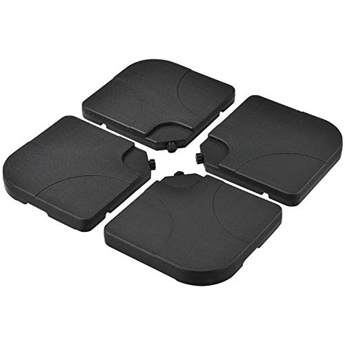 Juskys Schirmgewicht 4er-Set Quad für Schirmständer mit 60 Liter Wasser oder 80 kg Sand befüllbar HDPE Kunststoff Sonnen-Schirmständer