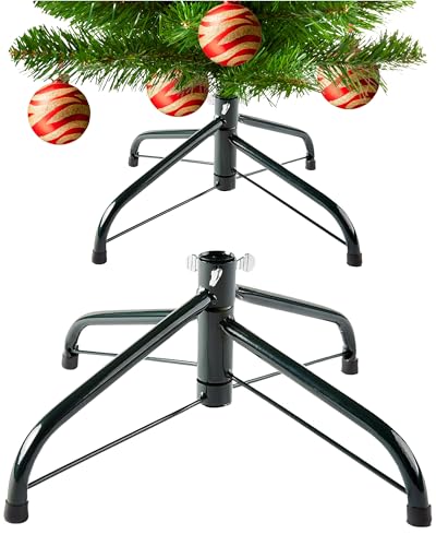 REDSTAR Weihnachtsbaumständer 35 cm oder 45 cm Basis für 120 cm oder 180 cm künstlicher Weihnachtsbaum, stabiles Metall, zusammenklappbar, grün (35 cm)