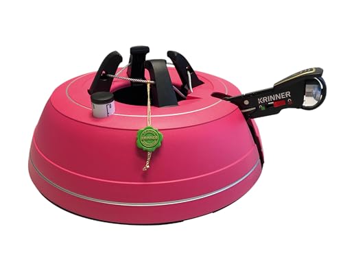  Sonder Edition Weihnachtsbaum Christbaumständer Premium L PINK inkl. Fußpedal  Einseiltechnik Sicherheitsglocke für Baumhöhe bis 2,7m Made IN Germany