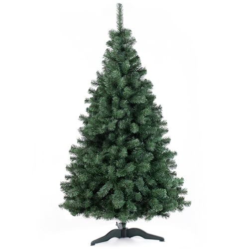 DecoKing Künstlicher Weihnachtsbaum 180 cm - PVC Tannenbaum künstlich inkl. Stabiler Ständer, Ø 105 cm, einfach aufzubauen - Christbaum Tanne unecht Grün Hergestellt in der EU, Lena
