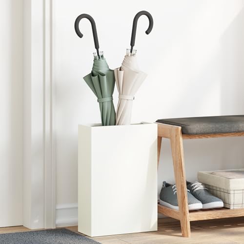 Gecheer Regenschirmständer Weiß Holz Mittel Stauraum Regenschirmständer, Regenschirmständer aus Metall Stilvolles Design für Flur Eingangsbereich Büro Gecheer Regenschirmständer Weiß Holz Mittel Stauraum Regenschirmständer, Regenschirmständer aus Metall Stilvolles Design für Flur Eingangsbereich Büro