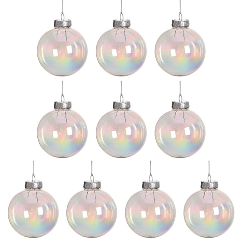 Transparente Kugeln, hohl, für Weihnachtsbaum, Decke, Anhänger, Tafelaufsatz, Dekoration, bruchsicher, festlich, bruchsicher, Baumdekoration, PET, hochklar, hohl, für Weihnachten, Tafelaufsatz, 10