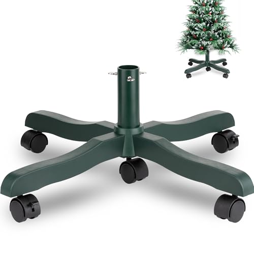 PUDO Weihnachtsbaumständer Christbaumständer für Künstlichen Weihnachtsbaum: Künstlicher Baum Ständer für Kunstbaum Halter mit Rädern - bis 200cm Right Christmas Tree Stand Grün