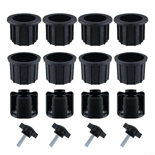 MeevrgR Schirmständer-Stabilisat or-Set – HDPE-Kunststoff und Edelstahl, passend für 38 mm und 48 mm Stangen, Anti-Wind-Schüttel-Lösu ng für Terrasse, Strand (16-teilig)