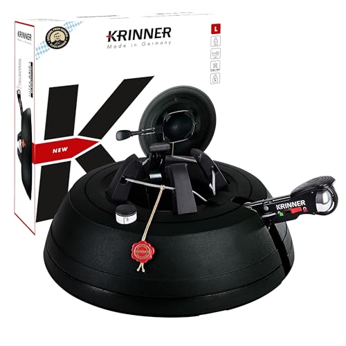 Krinner Christbaumständer Black Edition Ultra Grip L Baumhöhe bis 2,7 m Weihnachtsbaumständer Tannenbaumständer 3,7 Liter Wassertank Schwarz (L)