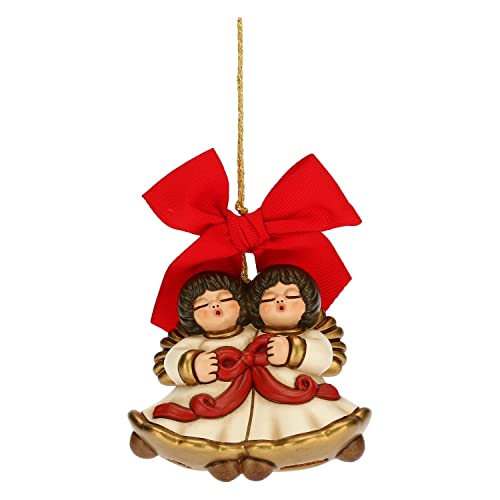 THUN - Weihnachtsschmuck Paar Engel Maxi - Keramik - Weihnachtslinie - Wohnzimmer, Dekoration des Hauses - 7,7 x 3,9 x 6,9 cm h
