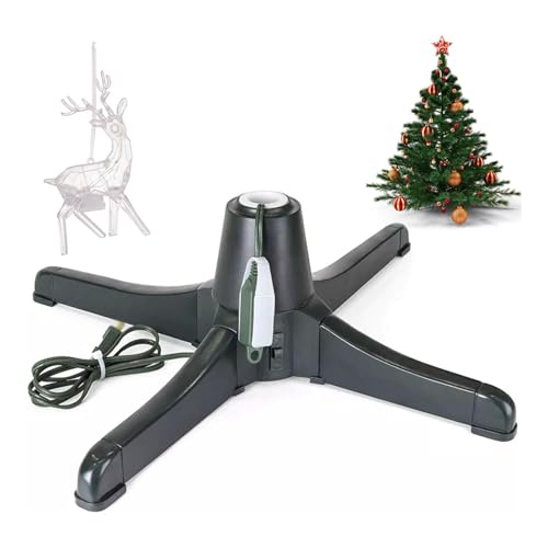 HmLotd Rotierender Weihnachtsbaumständer, um 360° drehbarer Weihnachtsbaumständer, Verstellbarer künstlicher Weihnachtsbaumhalter, tragbarer Metallständer, passend für Stangengrößen von 0,9 Zoll