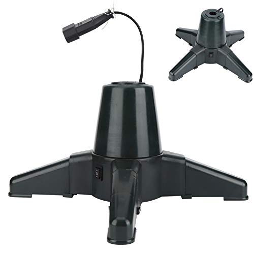Cryfokt Weihnachtsbaumständer, Elektrisch Drehbarer Sockel für Heimdekorationen, um 360 Grad Drehbares Stützregal – Kunststoffmaterial für 1,8–2,1 M Große Bäume (40cm)