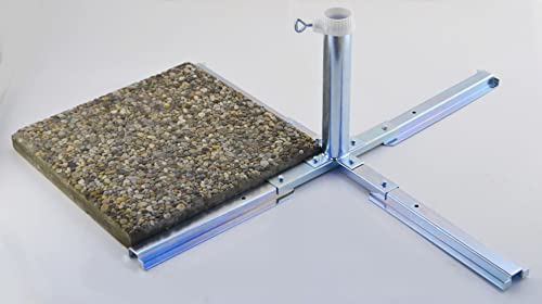 Sonnenschirmständer - aus 4 mm Ø DEUTSCHEM STAHL - STABIELO - LIEFERUNG ohne PLATTEN - MADE in BADEN WÜRTTEMBERG - FÜR STÖCKE BIS Ø 53 mm und 80 µ GALAVANISCH VERZINKTER PLATTENSTÄNDER bis STOCK Ø 53 mm aus Metall für GROSSSCHIRME zum Einlegen 