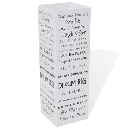 Tidyard Schirmständer modern weiß quadratisch 48,5 cm aus Stahl mit Auffangschale für Regenschirme Gehstöcke Wanderstöcke im Eingangsbereich Flur Büro Hotel