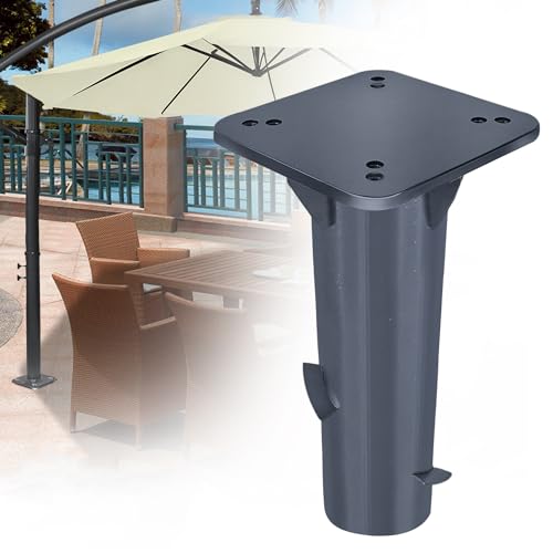 ACXIN Universal Bodenplatte 1 Stück Sonnenschirmständer Schirmständer Gartenschirm Bodenanker mit Bodenplatte Metall Bodenhülse für Kurbelschirm Sonnenschirm (Dunkelgrau)