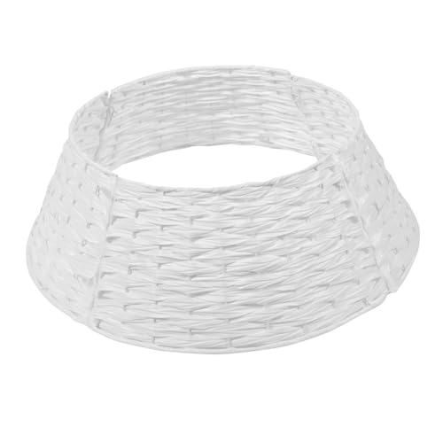 KOMBIUDA Weihnachtsbaumrock Dekoration Gewebt Weihnachtsbaumkragen Korb Handgefertigt Baumsockelabdeckung Weihnachtsbaumrock