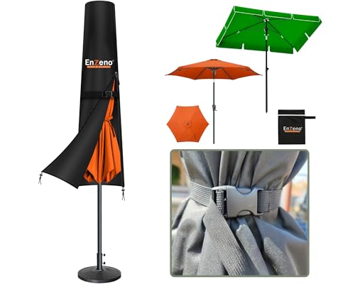 Enzeno Schutzhülle für Ø 350cm/200x300cm Sonnenschirme, 190x30/50cm Oxford Stoff Abdeckung Sonnenschirme, Abdeckhauben für Gartenschirm mit wasserdichtem Reißverschluss
