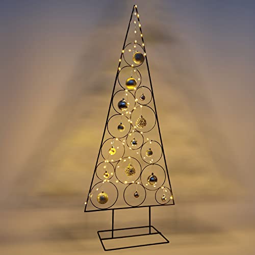 Weihnachtsdekoration Aufsteller Weihnachtsbaum Dekobaum, 14 Haken, Metall, 51xH126cm, Tannenbaum