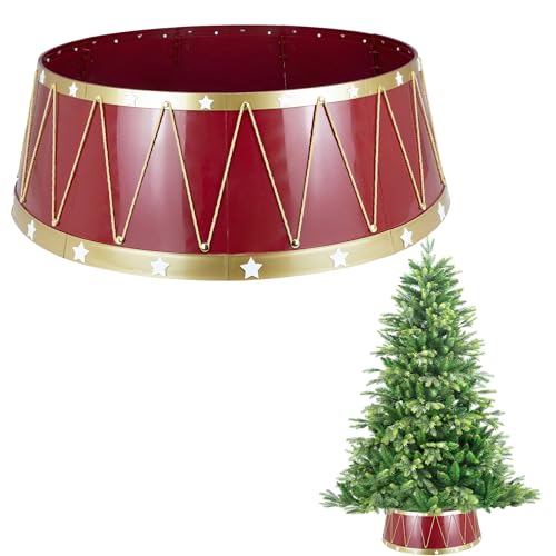 65 cm Weihnachtsbaum-Rock, Faltbarer Weihnachtsbaumständer, Basisabdeckung, Kragen, Stamm, Korb, Ring für Baumschmuck