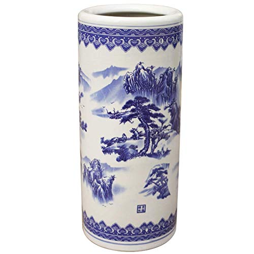 ZRQSMCX Schirmständer, Keramik-Schirmständerhal ter oder Standvase, für die Dekoration von Zuhause und Hotels – Weiß mit blauem Muster (Stil 1, 22 x 50 cm) ZRQSMCX Schirmständer, Keramik-Schirmständerhal ter oder Standvase, für die Dekoration von Zuhause und Hotels – Weiß mit blauem Muster (Stil 1, 22 x 50 cm)