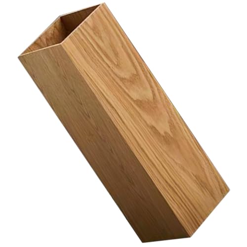 Rustikaler Regenschirmhalter aus Holz im Vintage-Stil, für Eingangsbereich, Heimbüro, rechteckiger Schirmständer mit Blumenvase, Fassstangen und Gehstöcken, Aufbewahrungsbehälter