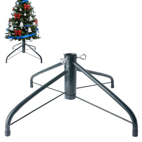 AddGrace Weihnachtsbaumständer Faltbarer Christbaumständer aus Metall, passend für 3,2 cm Durchmesser, Heimdekoration, 49,8 cm, Grün