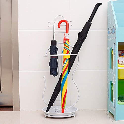 GUIXAN Moderner, kreativer Schirmständer, Schirmständer aus Metall mit Tropfschale, Schirmständer in Gitarrenform für den Flureingang, Weiß