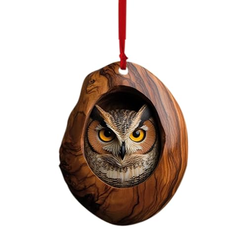 Acryl - Orament - Weihnachts -Acryl -Eulen en | -Eule Orament 2D Anhänger | Acrylmaterial, Wohnzimmer, Schlafzimmer, Garten -Saisondekor für Weihnachtsbaum, Decke