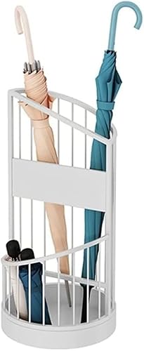 Suixtil Schirmständer 2-stöckiger Metallschirmständer Eingangsbereich Schirmeimer Schirmständer Hotelzimmer Schirmständer(Weiß,25 * 25 * 55cm)