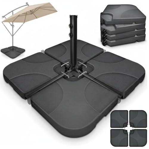 Melko Sonnenschirmständer befüllbar mit Wasser 60 L oder Sand bis zu 80kg Schirmständer Schirmgewicht für Ampelschirm Bodenkreuz