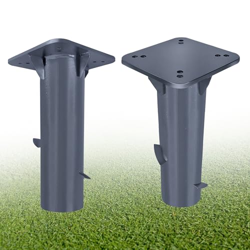 VA-Cerulean Metall Sonnenschirmständer, Universal-Bodenplatte, Bodenhülse für Sonnenschirm Ampelschirme Kurbelschirm, Bodenanker zum Einbetonieren (Dunkelgrau)