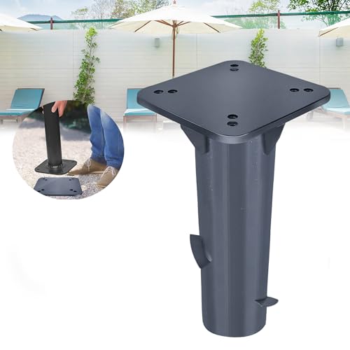 LARS360 Universelle Bodenhülse Universal-Bodenplatte Sonnenschirmständer Schirmständer aus Metall mit Bodenplatte für Sonnenschirme (1 Stück, Dunkelgrau)