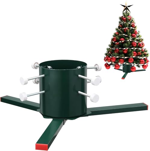 FLY HAWK Christbaumständer Weihnachtsbaumständer Verstellbarer für echte Bäume- Geeignet für 6 bis 17cm Baumstämme, Bietet Stabile Unterstützung für bis zu 274cm Weihnachtsbäume/Grün