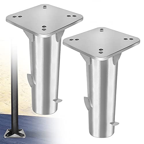 HENGMEI Metall Bodenplatte Bodendübel Sonnenschirmständer Sonnenschirmhalter Bodenanker Schirmständer für Sonnenschirm (2 Stück)