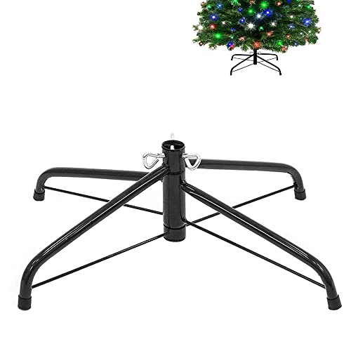 Fvieon Weihnachtsbaumständer für künstliche Bäume, Faltbarer Ständer, Ersatz Weihnachtsbaumstä für 1,5 m bis 2,7 m künstliche Bäume, passend für 1,3 3,2 cm Baumstange, schwarz