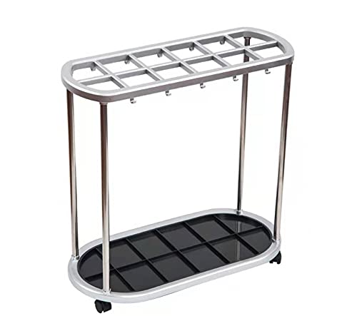 Schirmständer aus Edelstahl, bewegliches MultiStandard-Aufbewahrun gsregal für Foyer und Balkon, große Kapazität, praktischer Regenschirmhalter, stilvolles und langlebiges Design