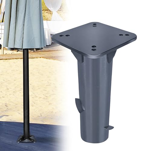 XMTECH Metall Universal Bodenplatte Sonnenschirmständer für Sonnenschirm Ampelschirm Kurbelschirm, Robust Bodenanker Bodenhülse, Dunkelgrau