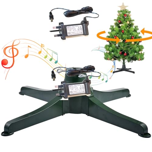 Ein Um 360° Drehbarer Weihnachtsbaumständer Mit Musik, Der Sich In Beide Richtungen Dreht, Künstliche Weihnachtsbäume Bis Zu Einer Höhe Von 7,8ft/9,87ft, Einem Gewicht Von Bis Zu 80lb 65cm