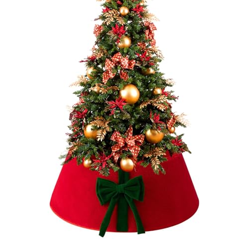 Weihnachtsbaumkragen aus Plüsch, wiederverwendbarer Standrock und faltbarer Korb, 40 x 60 x 20 cm, festliche Baumbodenabdeckung für Innen- und Außenbereich, Urlaubsdekoration