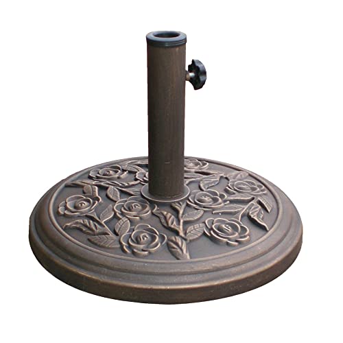 Garden Mile® Robuster Sonnenschirmständer für den Garten, quadratisch, rund, Granit, Gusseisen-Effekt, Rattan, verschiedene Gewichte
