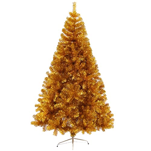Easnuroz Gold Künstlicher Weihnachtsbaum 120/150/180/210/240CM Künstlicher PVC Weihnachtsbaum Mit Metallständer Perfektes Weihnachten(180cm(70.8inc hes))