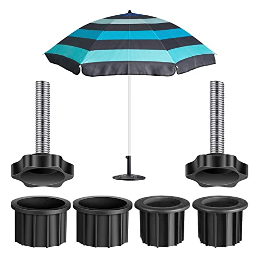 Generisch Schirmständer, Sonnenschirm Zubehör, Schirmständer Lochring Steckabdeckung, Schirmfuß Einsatz Set mit Gewindeknöpfen, Lochringstopfen und Kappenset, Ersatzte für Sonnenschirmständer