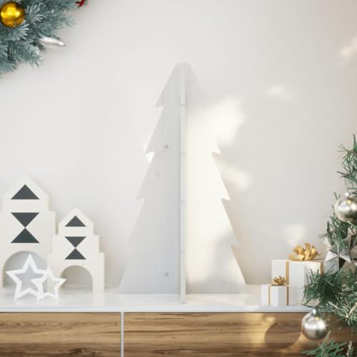 SKM Weihnachtsbaum Holz zum Schmücken 69,5 cm Massivholz Kiefer,Heim & Garten,Dekoration,Festtag s-Dekoartikel,Weihnachtsb äume,Weiß,2.9KG,858178