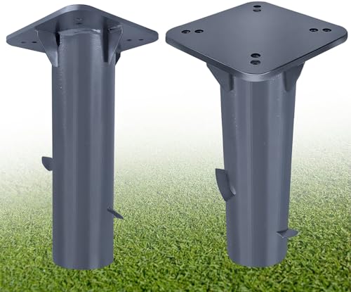 TRMLBE Schirmständer Universal Bodenhülse für Sonnenschirm Sonnenschirmständer Metall Bodenanker zum Einbetonieren Bodenplatte für Ampelschirme Kurbelschirm - Dunkelgrau