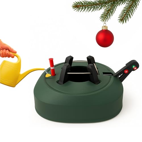 BURI Weihnachtsbaumständer grün 2,20 m Baumhöhe – Christbaumständer mit Fußpedal & Einseiltechnik – Stabiler Tannenbaumständer mit 3,2 L Wassertank & Wasserstandsanzeige