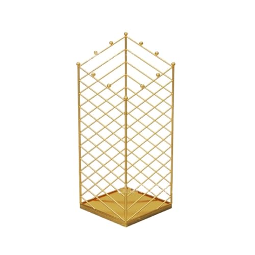 IWENZHKPA Schirmständer Edelstahl-Regenschirm-Lag erregal, Hoteleingang, Regenschirmeimer, Kommerzielles Abflussregal for Zuhause Regenschirm Ständer(Gold)