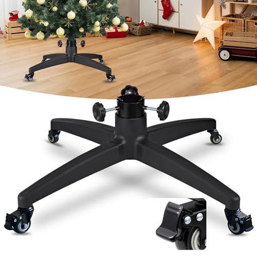 CHENGWEI Künstlicher Weihnachtsbaumständer mit Rollen, Universal, Strapazierfähig, Metall, bis zu 2,5 m